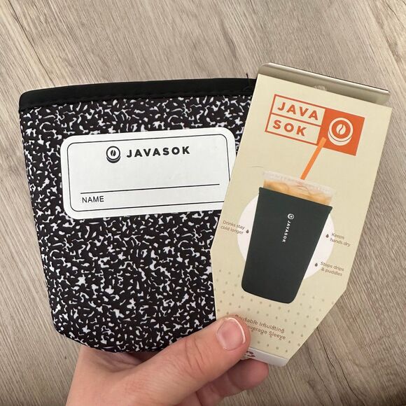 Java Sok Cold Cup Sleeve Compose Yourself Composition Notebook Print Medium NEW - Picture 3 of 8